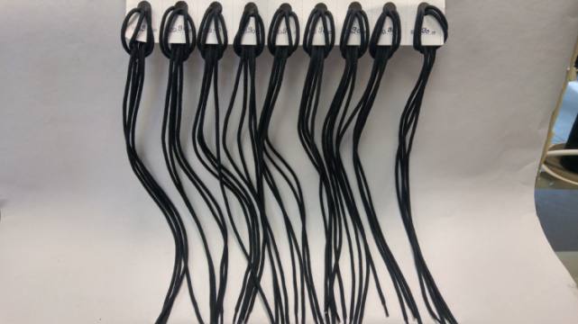 Vezalka 90  cm - okrogla fi 2 mm - črna 1871